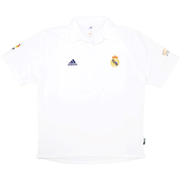 Camiseta Real Madrid Replica Primera Ropa Retro 2001 2002 Blanco